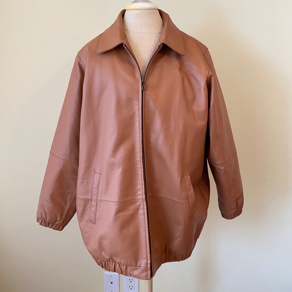 Venezia Jackets & Blazers - Venezia Light Brown Leather Jacket